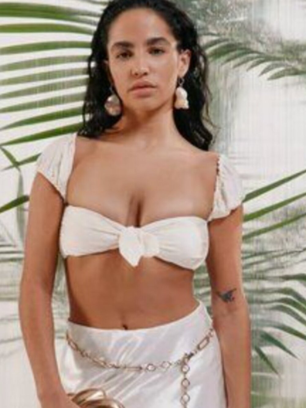 Urban Outfitters Out From Under Cream Milkmaid Bikini Top Sz L NWOT